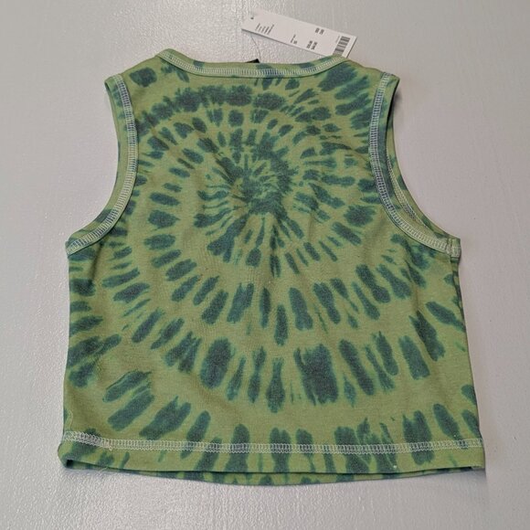 Urban Outfitters Size *XS Green Tie Dyed Alien Cropped Tank Top - Picture 2 of 9